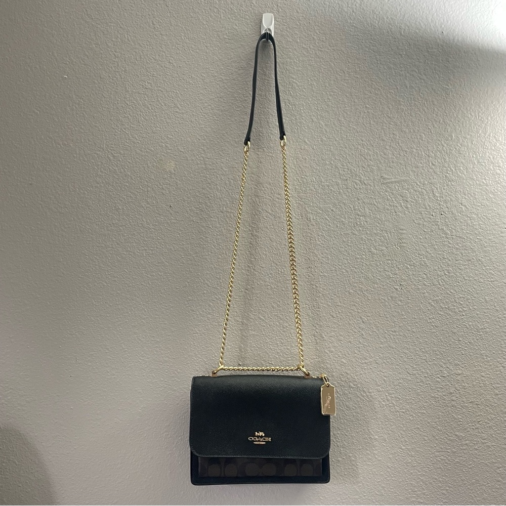 Coach Klare crossbody black gold walnut brown purse bag - Picture 13 of 13